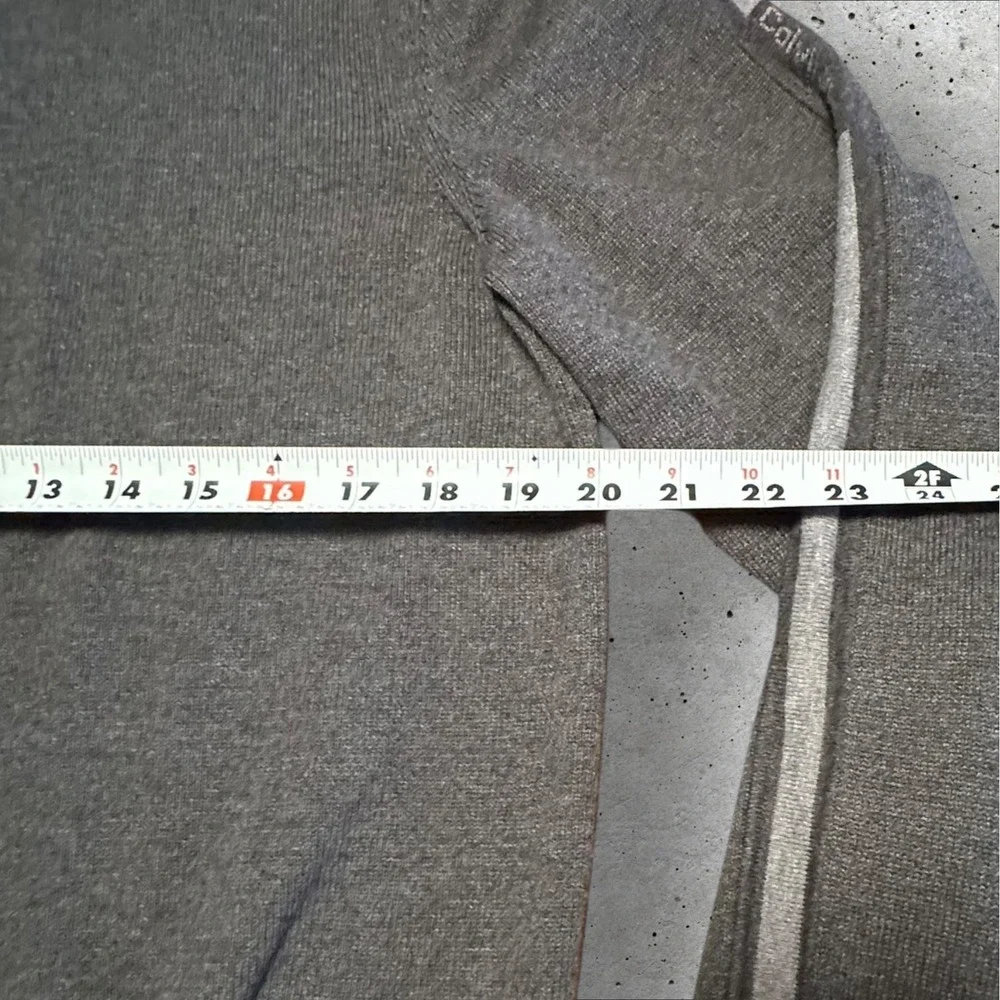 Calvin Klein Mens L Gray‎ Quarter Zip Pullover Sweater Knit Long Sleeve